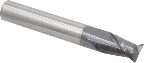 Accupro - 10mm, 14mm LOC, 10mm Shank Diam, 2-3/4" OAL, 2 Flute, Solid Carbide Square End Mill - Single End, AlTiN Finish, Spiral Flute, 40° Helix, Centercutting, Right Hand Cut, Right Hand Flute - Benchmark Tooling