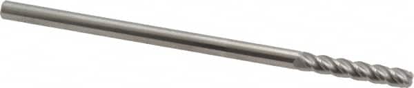Accupro - 3/16", 4 Flute, Single End, Solid Carbide, 0.06" Corner Radius End Mill - 4" OAL, 40° Helix, Right Hand Flute, 1" LOC, Right Hand Cut - Benchmark Tooling