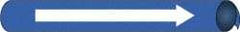 NMC - Pipe Marker with No Legend and Arrow Graphic - 8 to 10" Pipe Outside Diam, White on Blue - Benchmark Tooling
