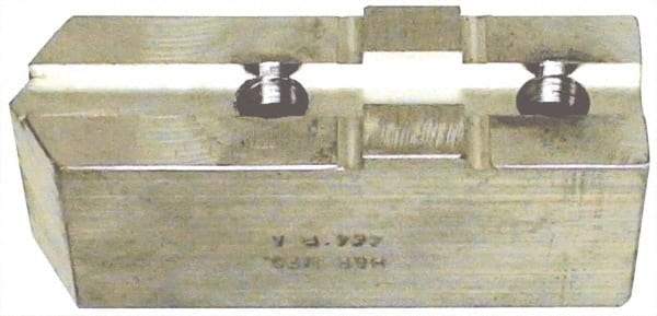 H & R Manufacturing - Tongue & Groove Attachment, Square Soft Lathe Chuck Jaw - Aluminum, 1-1/2" Btw Mount Hole Ctrs, 3-3/16" Long x 1-1/4" Wide x 1-5/8" High, 5/16" Groove - Benchmark Tooling