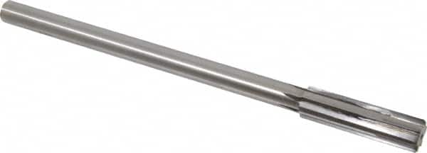 Made in USA - 0.57" Carbide-Tipped 6 Flute Chucking Reamer - Straight Flute, 7/16" Straight Shank, 2" Flute Length, 8" OAL - Benchmark Tooling