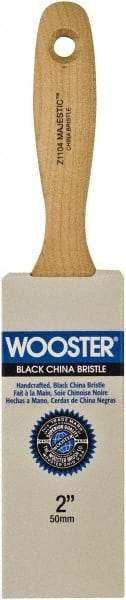 Wooster Brush - 2" Flat Hog Varnish Brush - 2-15/16" Bristle Length, 5-1/2" Maple Beavertail Handle - Benchmark Tooling