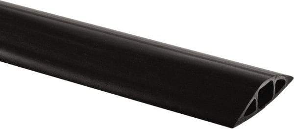 Hubbell Wiring Device-Kellems - 1 Channel, 5 Ft Long, 3/4" Max Compatible Cable Diam, Black PVC On Floor Cable Cover - 3-1/4" Overall Width x 27.9mm Overall Height, 30.7mm Channel Width x 3/4" Channel Height - Benchmark Tooling
