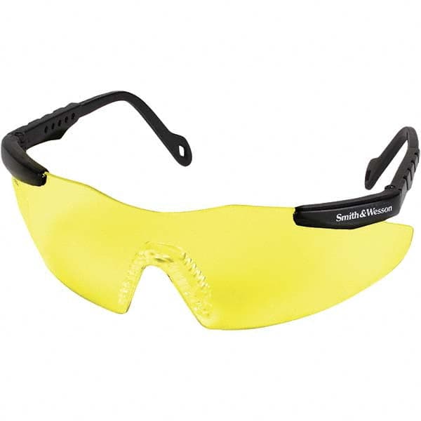 Smith & Wesson - Yellow Lenses, Framed Safety Glasses - Scratch Resistant, Black Plastic Frame, Size Universal, Wrap Around - Benchmark Tooling
