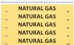 NMC - Pipe Marker with Natural Gas Legend and No Graphic - 3/4 to 1-1/4" Pipe Outside Diam, Black on Yellow - Benchmark Tooling