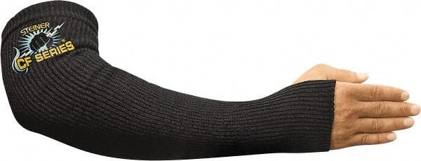 Steiner - Size Universal, Black Carbon Fiber Knit Welding Sleeve - 18" Long Sleeve, Made with Thumb Hole - Benchmark Tooling