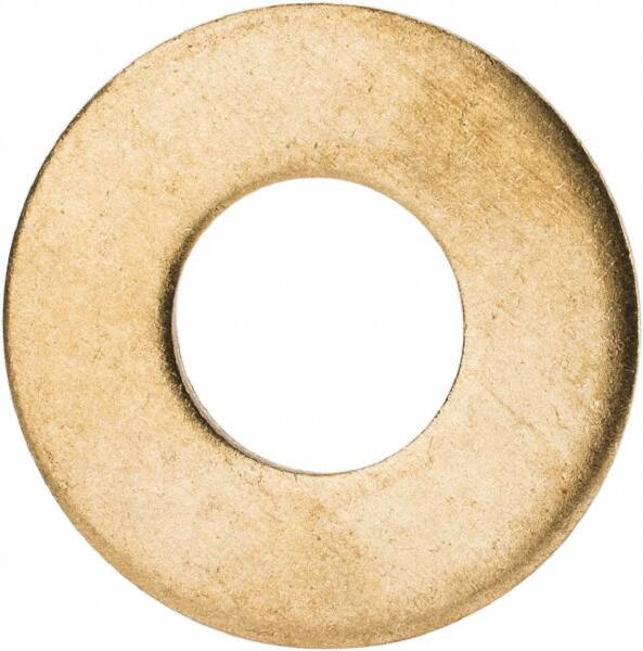 Value Collection - 7/16" Screw, Brass Standard Flat Washer - 0.531" ID x 1-1/4" OD, 0.081" Thick, Plain Finish - Benchmark Tooling
