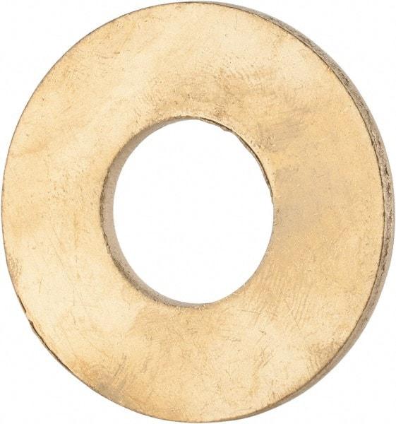 Value Collection - 3/4" Screw, Brass Standard Flat Washer - 0.812" ID x 1-7/8" OD, 0.114" Thick, Plain Finish - Benchmark Tooling