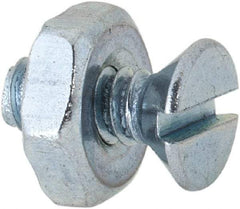 Value Collection - #6-32 UNC, 3/8" OAL Slotted Drive Machine Screw - Flat Head, Grade 2 Steel, Zinc-Plated Finish, Without Washer - Benchmark Tooling