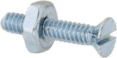 Value Collection - #6-32 UNC, 3/4" OAL Slotted Drive Machine Screw - Flat Head, Grade 2 Steel, Zinc-Plated Finish, Without Washer - Benchmark Tooling