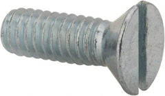 Value Collection - #8-32 UNC, 1/2" OAL Slotted Drive Machine Screw - Flat Head, Grade 2 Steel, Zinc-Plated Finish, Without Washer - Benchmark Tooling