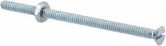 Value Collection - #10-24 UNC, 3-1/2" OAL Slotted Drive Machine Screw - Flat Head, Grade 2 Steel, Zinc-Plated Finish, Without Washer - Benchmark Tooling