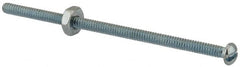 Value Collection - #6-32 UNC, 3" Length Under Head Slotted Drive Machine Screw - Round Head, Grade 2 Steel, Zinc-Plated Finish, Without Washer - Benchmark Tooling