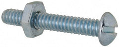 Value Collection - #10-24 UNC, 1-1/4" Length Under Head Slotted Drive Machine Screw - Round Head, Grade 2 Steel, Zinc-Plated Finish, Without Washer - Benchmark Tooling