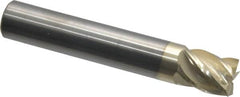 Accupro - 1/2", 5/8" LOC, 1/2" Shank Diam, 3" OAL, 5 Flute, Solid Carbide Square End Mill - Single End, ZrN Finish, Spiral Flute, 37° Helix, Centercutting, Right Hand Cut, Right Hand Flute - Benchmark Tooling