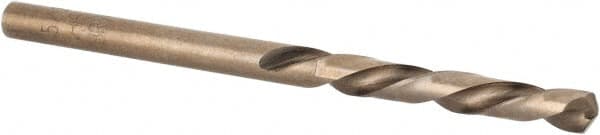 Irwin - 5/32" 135° Cobalt Jobber Drill - Bright Finish, Left Hand Cut, Spiral Flute, Straight Shank, 2-9/16" OAL, Split Point - Benchmark Tooling