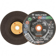 WALTER Surface Technologies - 4-1/2" Diam x 5/8" Hole, 60 Grit Surface Grinding Wheel - Aluminum Oxide, Medium Grade, 13,300 Max RPM - Benchmark Tooling