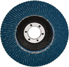3M - 40 Grit, 4-1/2" Disc Diam, 5/8-11 Center Hole, Type 29 Zirconia Alumina Flap Disc - 13,300 Max RPM, Cloth Backing, Arbor Attaching System, Coated - Benchmark Tooling