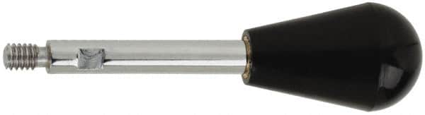 Gibraltar - 1/4-20 Stem, 1" Knob Diam, 0.31" Shaft Diam, Gear Lever Arm with Oval Knob - 3/8" Thread Length, 3.4" Handle Length, Steel Shaft, Phenolic Knob - Benchmark Tooling