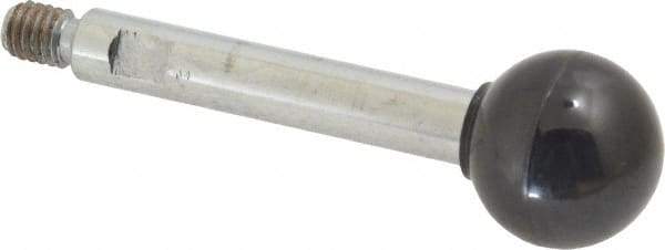 Gibraltar - 5/16-18 Stem, 1" Knob Diam, 3/8" Shaft Diam, Gear Lever Arm with Ball Knob - 7/16" Thread Length, 3.1" Handle Length, Steel Shaft, Phenolic Knob - Benchmark Tooling
