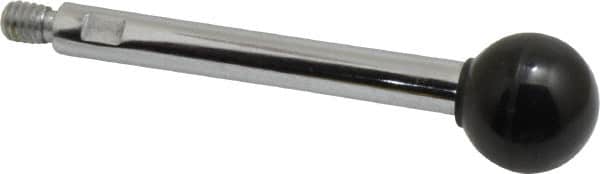 Gibraltar - 5/16-18 Stem, 1" Knob Diam, 3/8" Shaft Diam, Gear Lever Arm with Ball Knob - 7/16" Thread Length, 3.9" Handle Length, Steel Shaft, Phenolic Knob - Benchmark Tooling