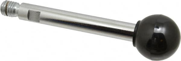 Gibraltar - 1/2-13 Stem, 1-3/8" Knob Diam, 9/16" Shaft Diam, Gear Lever Arm with Ball Knob - 5/8" Thread Length, 5" Handle Length, Steel Shaft, Phenolic Knob - Benchmark Tooling