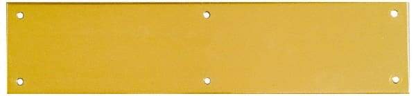 National Mfg. - 3-1/2" Wide x 15" OAL Solid Brass Push Plate - Solid Steel Finish - Benchmark Tooling