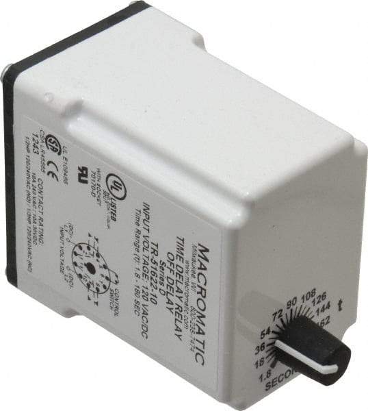 Macromatic - 11 Pin, Multiple Range DPDT Time Delay Relay - 10 Contact Amp, 120 VAC/VDC, Knob - Benchmark Tooling