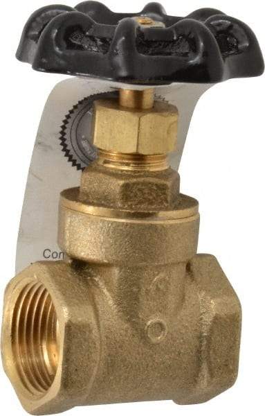 Legend Valve - 3/4" Pipe, Class 200, FNPT x FNPT Brass Solid Wedge Gate Valve - 200 WOG, 1 WSP, Bolted Bonnet, For Use with Potable Water Applications - Benchmark Tooling