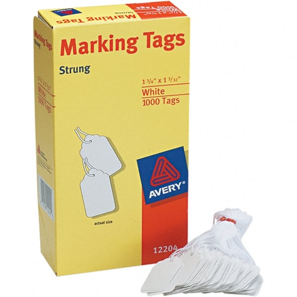Blank Tag: Rectangle, Synthetic Paper, "Blank " White Medium –Weight Stock