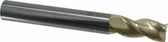 Accupro - 3/4", 1-5/8" LOC, 3/4" Shank Diam, 6" OAL, 3 Flute, Solid Carbide Square End Mill - Single End, ZrN Finish, Spiral Flute, 37° Helix, Centercutting, Right Hand Cut, Right Hand Flute - Benchmark Tooling