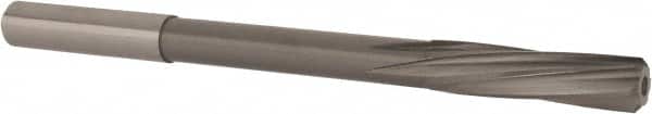 Magafor - 8.9891mm Solid Carbide 6 Flute Chucking Reamer - Spiral Flute, 0.354" Straight Shank, 1-27/64" Flute Length, 4-31/32" OAL - Benchmark Tooling