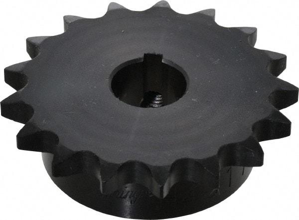 Browning - 17 Teeth, 1/2" Chain Pitch, Chain Size 40, Finished Bore Sprocket - 3/4" Bore Diam, 2.721" Pitch Diam, 2.96" Outside Diam - Benchmark Tooling