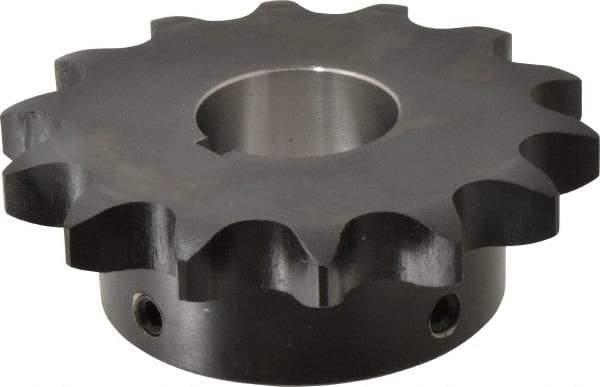 Browning - 14 Teeth, 3/4" Chain Pitch, Chain Size 60, Finished Bore Sprocket - 1-1/4" Bore Diam, 3.371" Pitch Diam, 3.74" Outside Diam - Benchmark Tooling