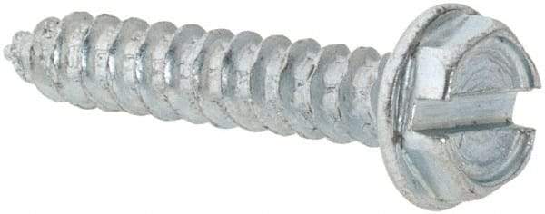 Value Collection - #4 Hex Washer Head Slotted Sheet Metal Screw - Steel, 5/8" Length Under Head, AISI 1016, ASME B18.6.3, ASME B18.6.4 & SAE J933, Grade 1016-1024 - Benchmark Tooling