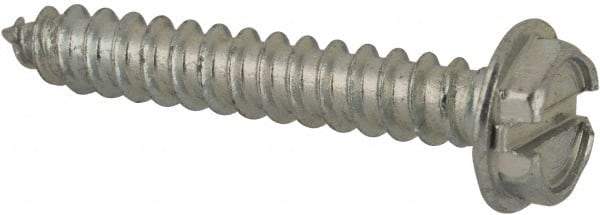 Value Collection - #4 Hex Washer Head Slotted Sheet Metal Screw - Steel, 3/4" Length Under Head, AISI 1016, ASME B18.6.3, ASME B18.6.4 & SAE J933, Grade 1016-1024 - Benchmark Tooling