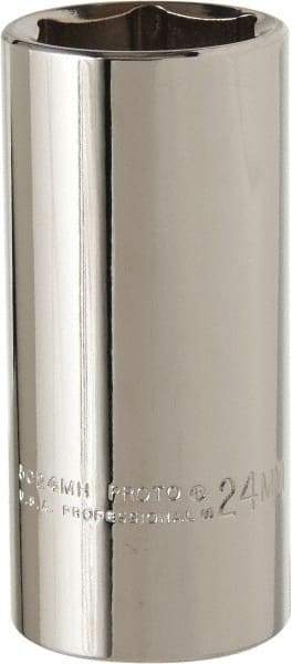 Proto - 3/8" Drive, Deep Hand Socket - 6 Points, 2-3/4" OAL, Alloy Steel, Chrome Finish - Benchmark Tooling