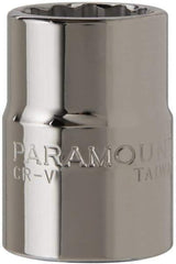 Paramount - 3/4" Drive, Standard Hand Socket - 12 Points, 2" OAL, Steel, Chrome Finish - Benchmark Tooling