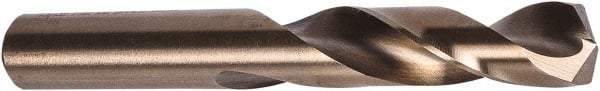 Precision Twist Drill - #10 135° Spiral Flute Cobalt Screw Machine Drill Bit - Oxide/Gold Finish, Right Hand Cut, 1-3/16" Flute Length, 2-1/4" OAL, Split Point, Straight Shank - Benchmark Tooling