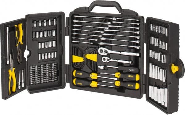 Stanley - 150 Piece 1/4 & 3/8" Drive Standard Deep Socket Set - Inch Measurement Standard - Benchmark Tooling