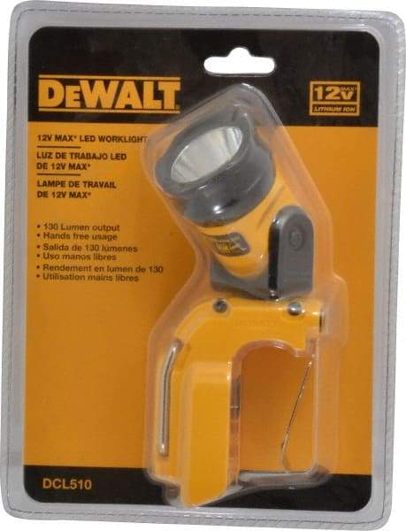 DeWALT - 12 Volts, 130 Lumens, Cordless Work Light - Yellow/Black, 12V Lithium-Ion - Benchmark Tooling