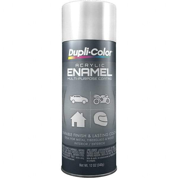Dupli-Color - White, Gloss, Acrylic Enamel Spray Paint - 12 to 14 Sq Ft per Can, 12 oz Container - Benchmark Tooling