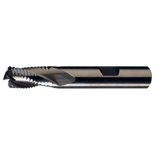 2″ × 2″ × 4″ × 7-3/4″ RHS / RHC HSS-CO 8% (M42) 6-Flute, Center Cutting Coarse Profile Roughing End Mill - Bright - Exact Industrial Supply
