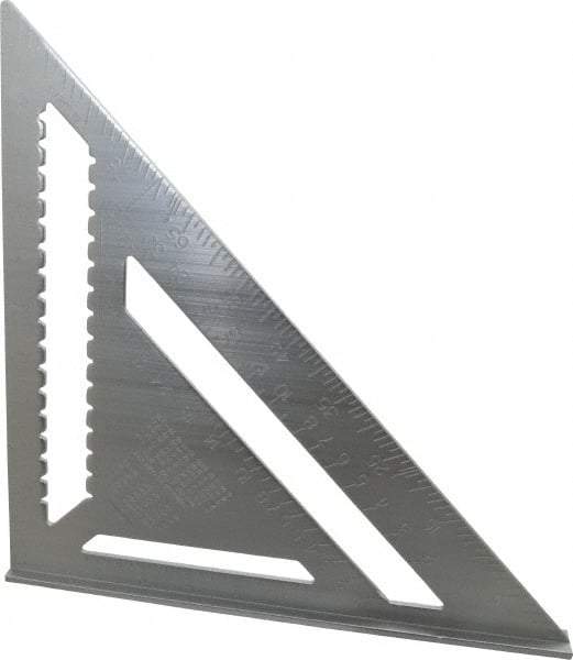 Empire Level - 12" Blade Length, Buffed Finish, Aluminum Rafter Square - 1/16", 0.083", 1/8" Graduation - Benchmark Tooling