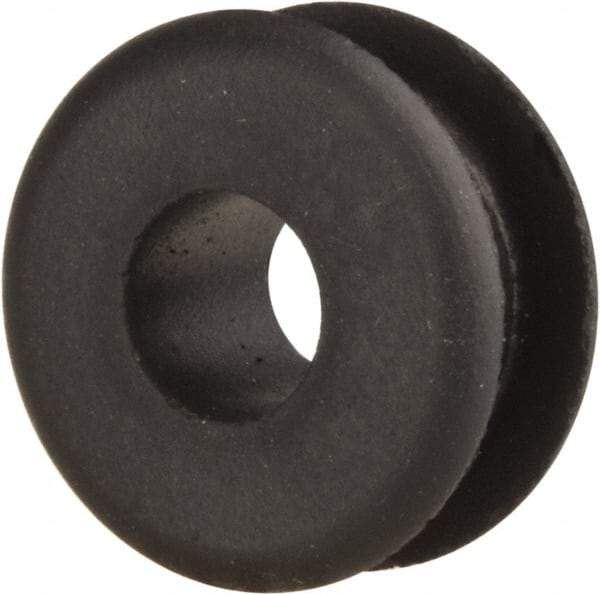 Made in USA - 5/8" OD, 5/16" Thick Military Specification Grommet - Buna-N Rubber, 7/16" Slot Diam x 3/16" Slot Width - Benchmark Tooling