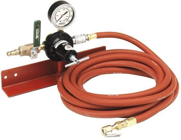 Myers Tire Supply - Air Compressor Automatic Tire Inflator Tool - 160 psi, Consists of Wall Mounting Bracket, Adjustable Pressure Gauge, On/Off Lever, 20' Air Hose, Clip-On Chuck - Benchmark Tooling