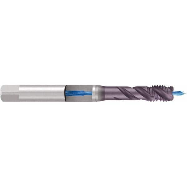 Emuge - 3/8-16 UNC, 3 Flute, TiCN Finish Cobalt Medium Spiral Flute Tap - Benchmark Tooling