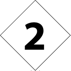 NMC - Hazardous Materials Label - Legend: Number, English, Black & White, 3-3/4" Long x 3-3/4" High, Sign Muscle Finish - Benchmark Tooling