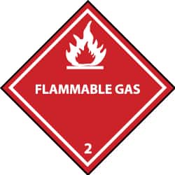 NMC - Flammable Gas DOT Shipping Label - 4" High x 4" Wide - Benchmark Tooling