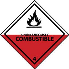 NMC - Spontaneously Combustible DOT Shipping Label - 4" High x 4" Wide - Benchmark Tooling